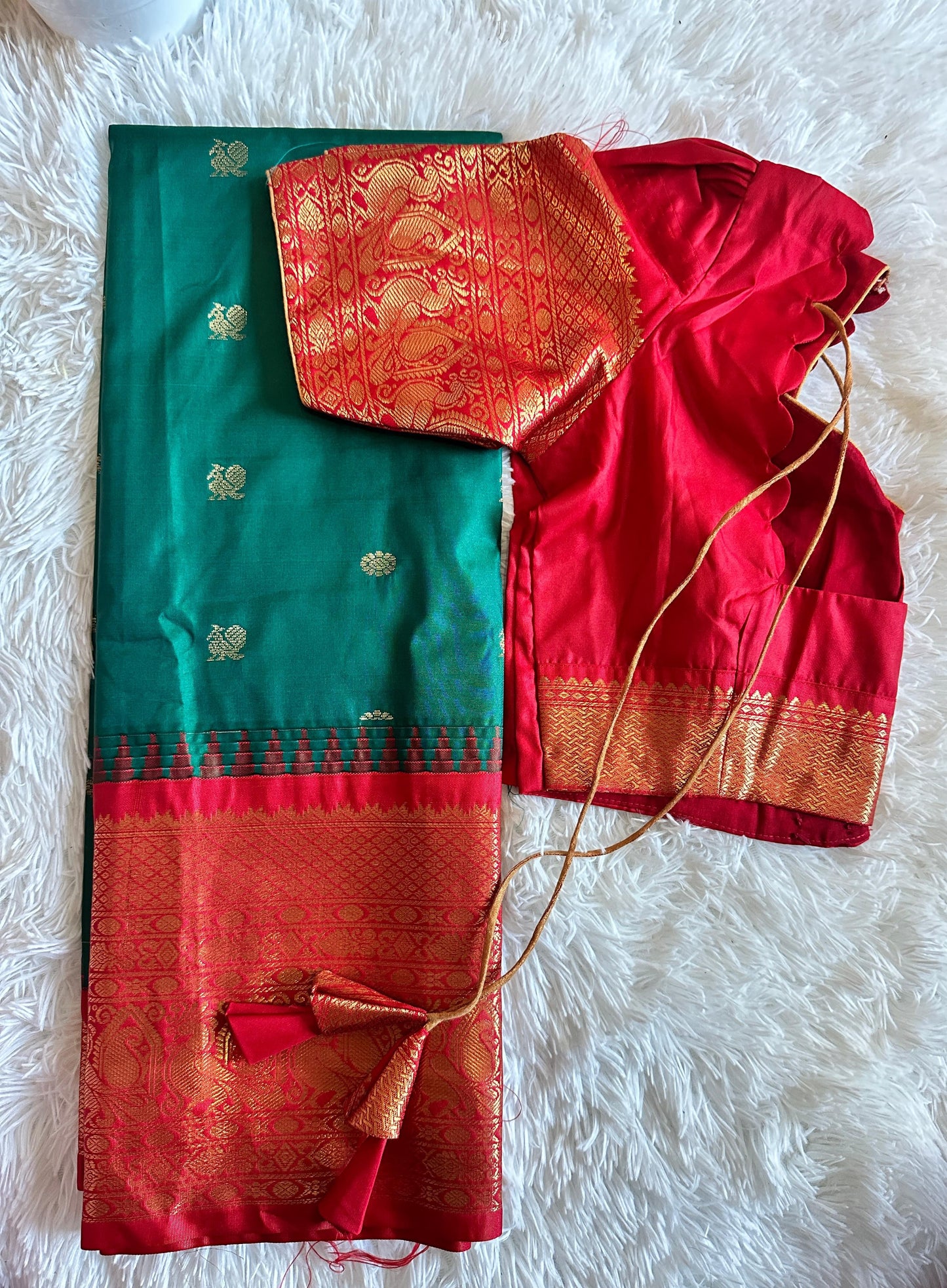 Vintage Semi Gadwal Sarees Collection- Saree with Stitched Blouse