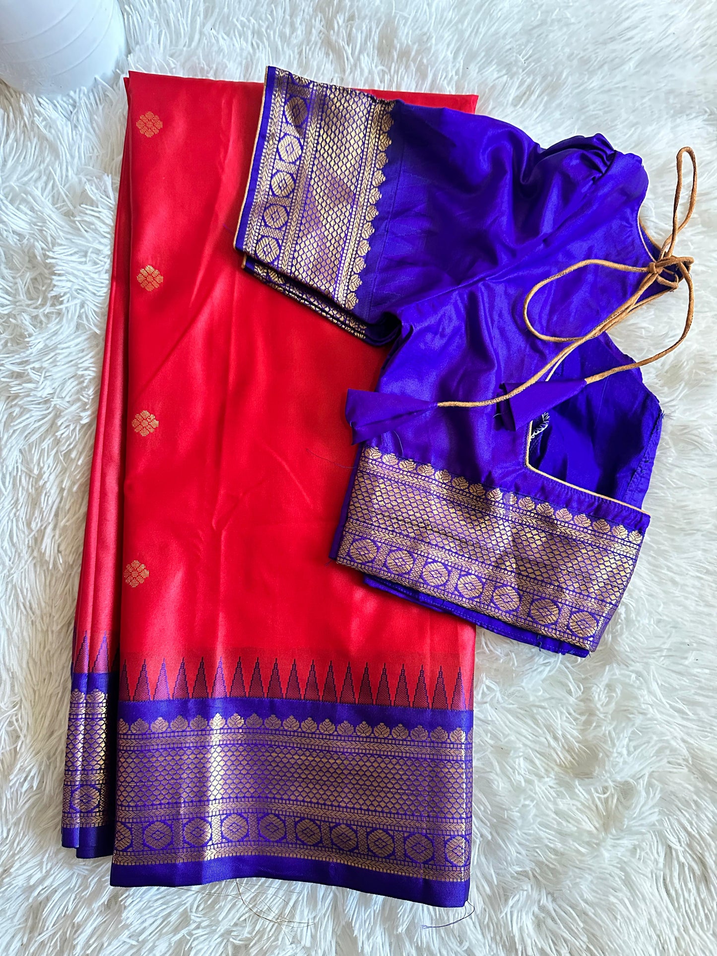 Vintage Semi Gadwal Sarees Collection- Saree with Stitched Blouse