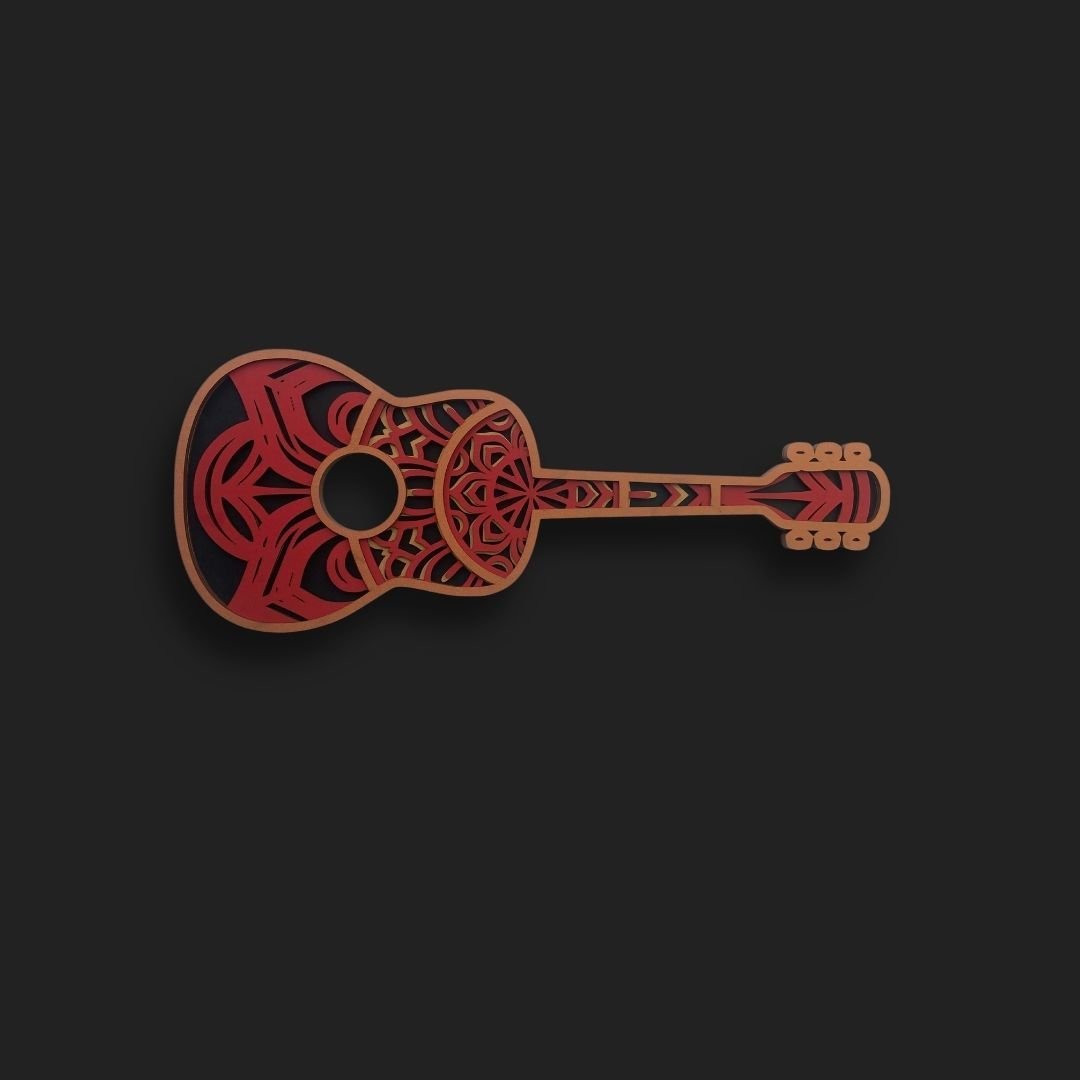 Vibrant Guitar Mandala Wall Decor