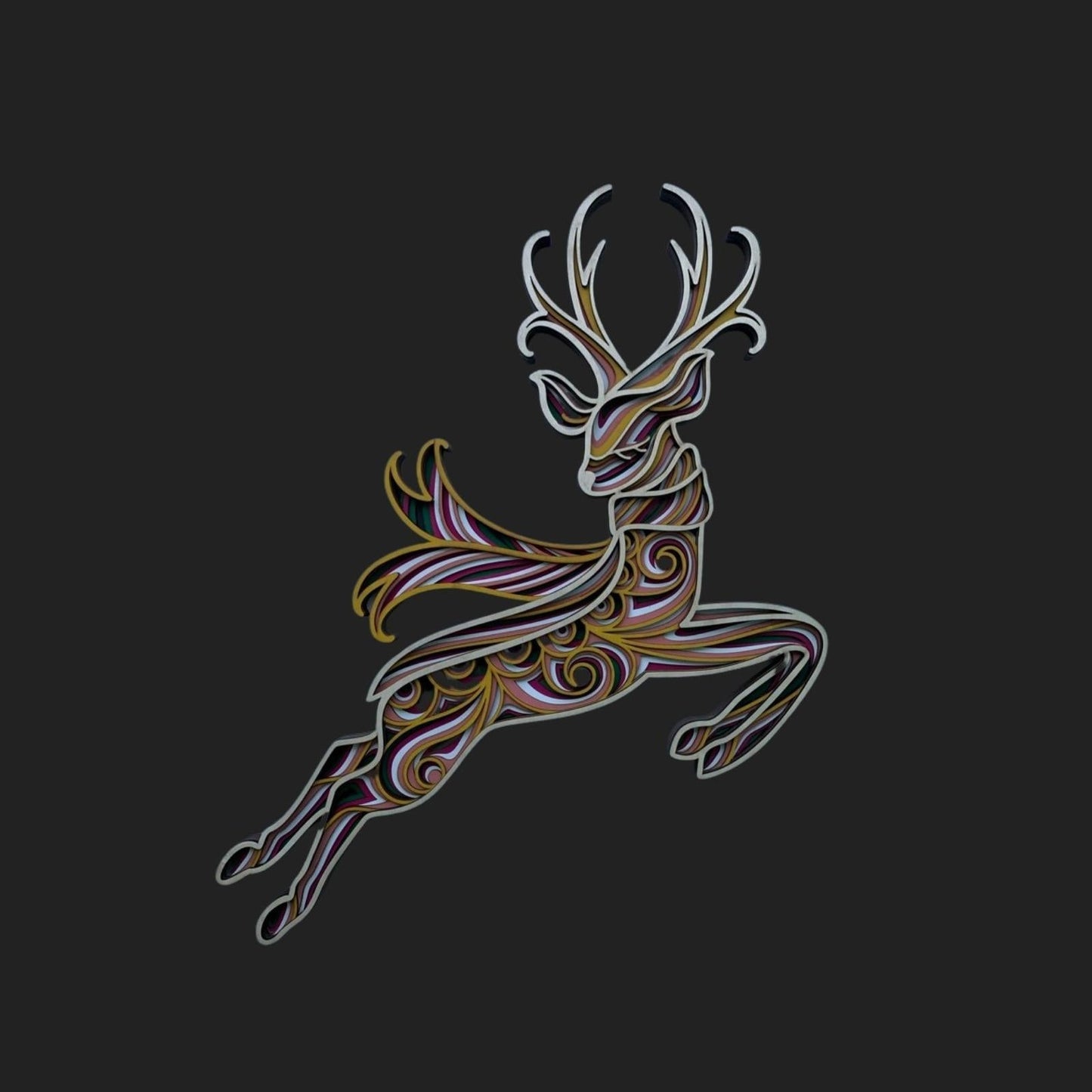 Dasher - One of Santa's Fastest Reindeer Multilayer Wall Hanging Art