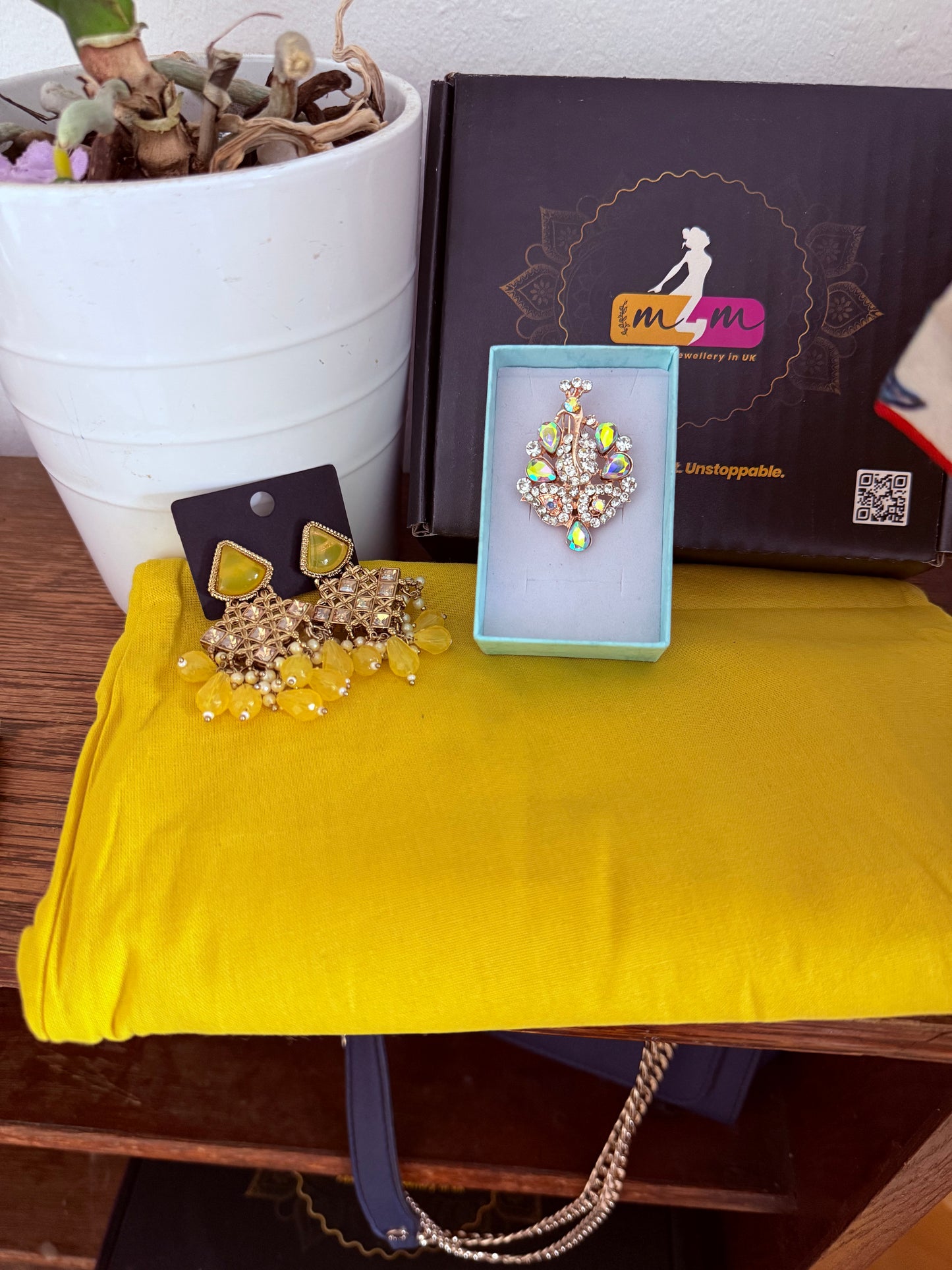 Gold Tissue Silk Saree with zari weaving with stitched blouse - Yellow