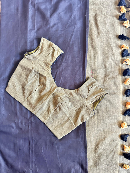 Celebrity Inspired Duel Shade Kadhi Cotton Sarees Collection- Saree with Stitched Blouse