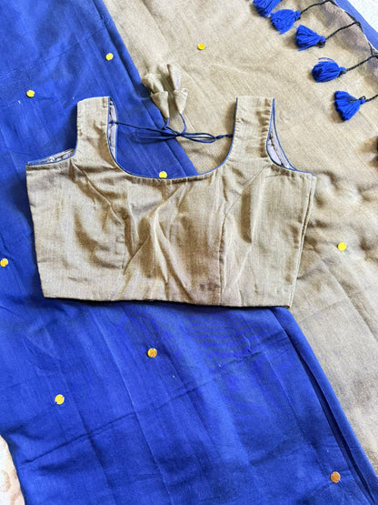 Celebrity Inspired Duel Shade Kadhi Cotton Sarees Collection- Saree with Stitched Blouse