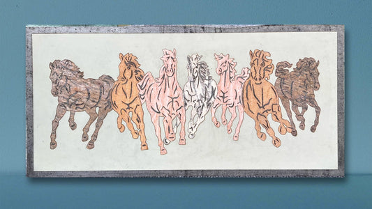 Seven-Colored Horse Stone Veneer Art