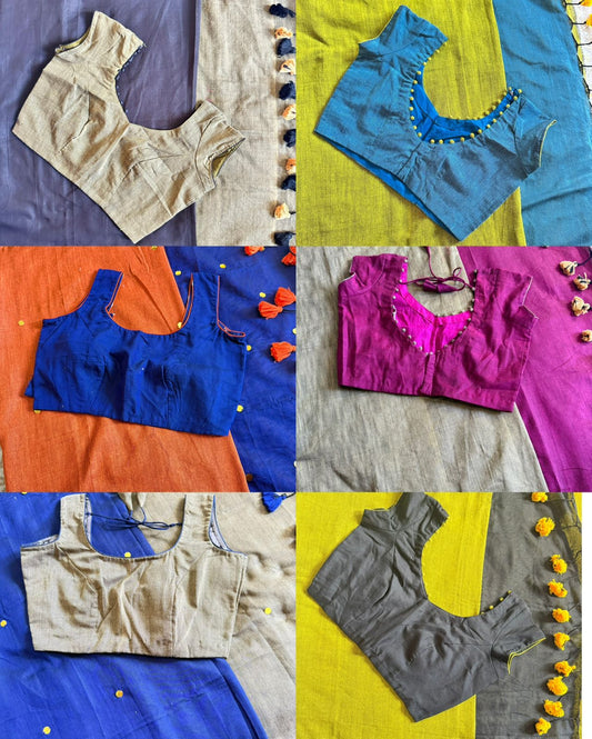Celebrity Inspired Duel Shade Kadhi Cotton Sarees Collection- Saree with Stitched Blouse