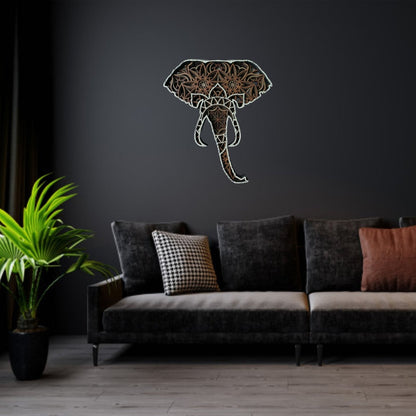 Tusked Elephant Multilayer Mandala Wall Hanging Art