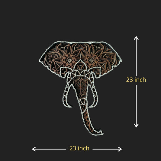 Tusked Elephant Multilayer Mandala Wall Hanging Art