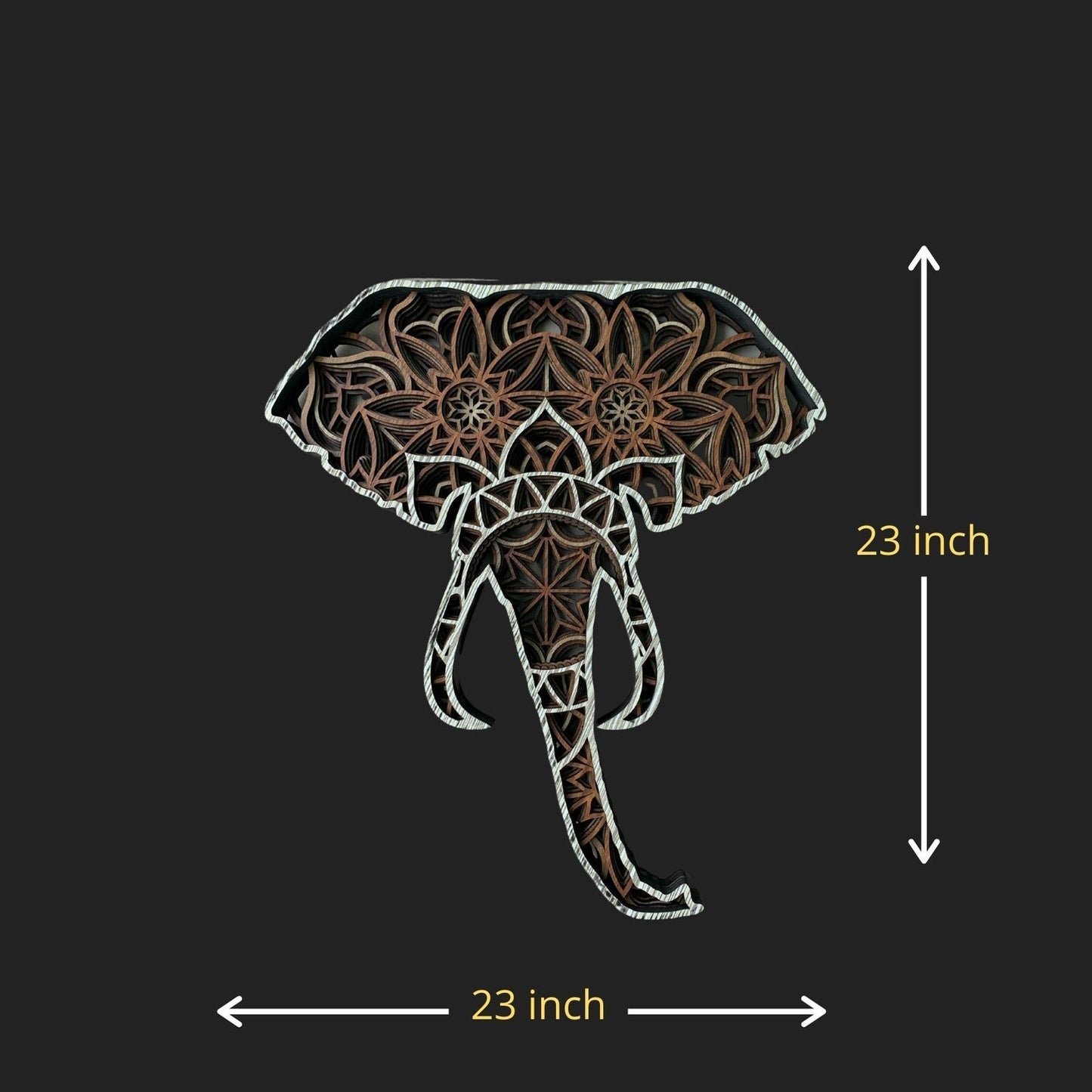 Tusked Elephant Multilayer Mandala Wall Hanging Art