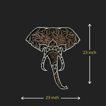 Tusked Elephant Multilayer Mandala Wall Hanging Art