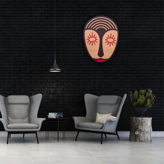 Red-Eyed Tribal Mask Wall Art