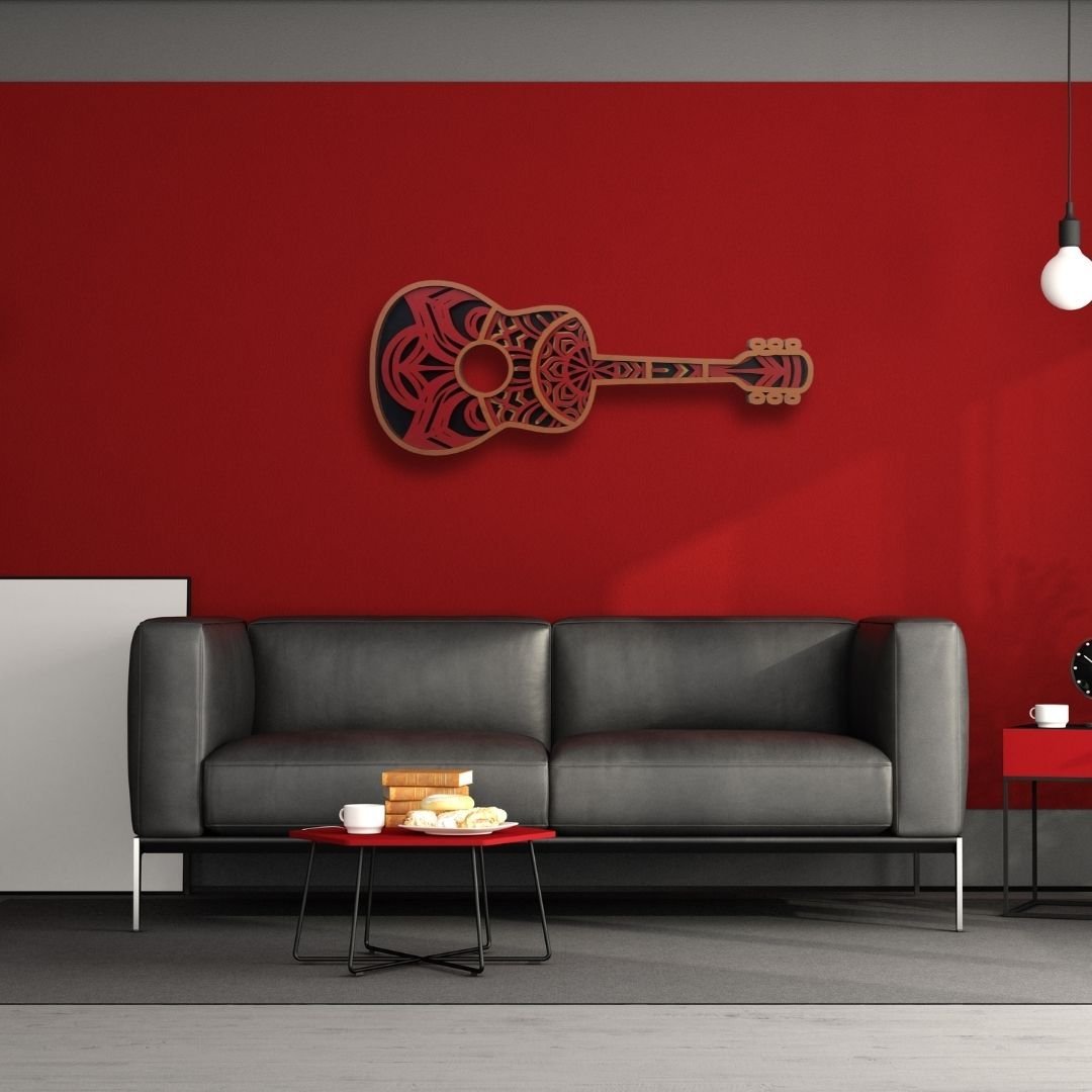 Vibrant Guitar Mandala Wall Decor