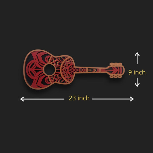 Vibrant Guitar Mandala Wall Decor