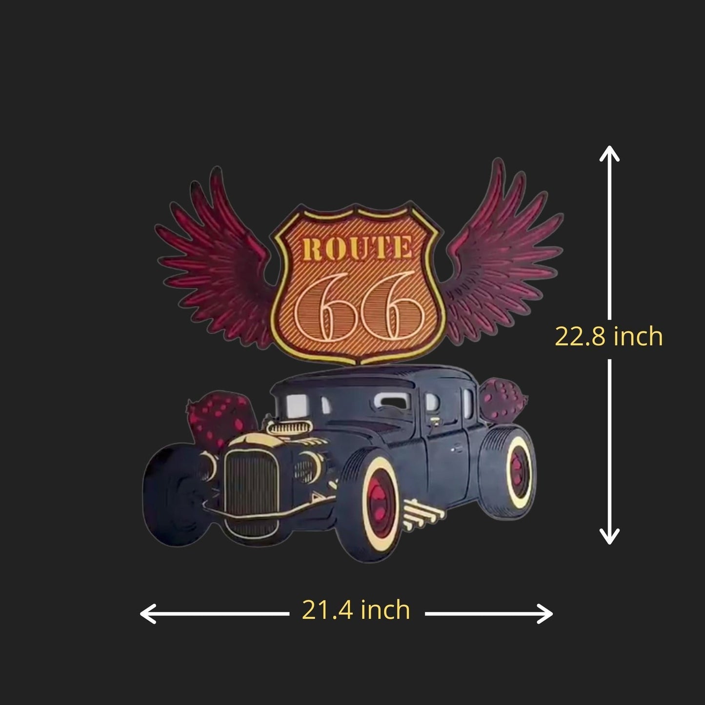Iconic Route 66 Wings Wall Decor