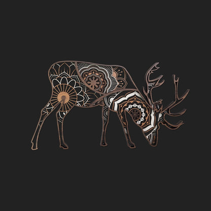 Rusa Unicolor (Sambar Deer) Multilayer Mandala Wall Hanging Art