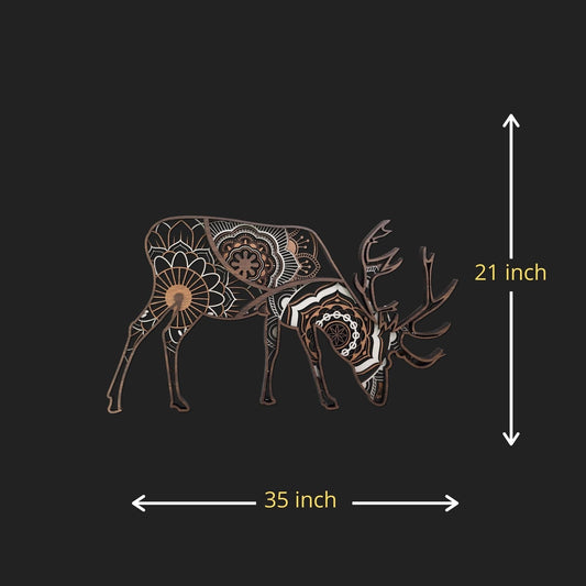 Rusa Unicolor (Sambar Deer) Multilayer Mandala Wall Hanging Art