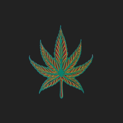 Trippy Sativa Leaf Wall Art