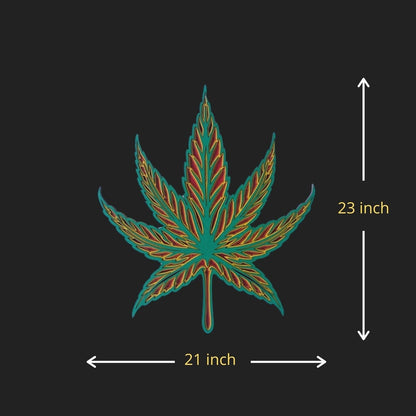 Trippy Sativa Leaf Wall Art