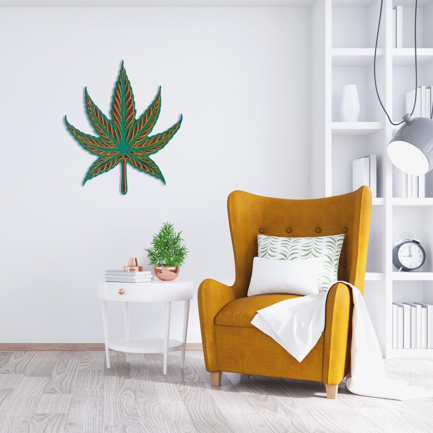 Trippy Sativa Leaf Wall Art