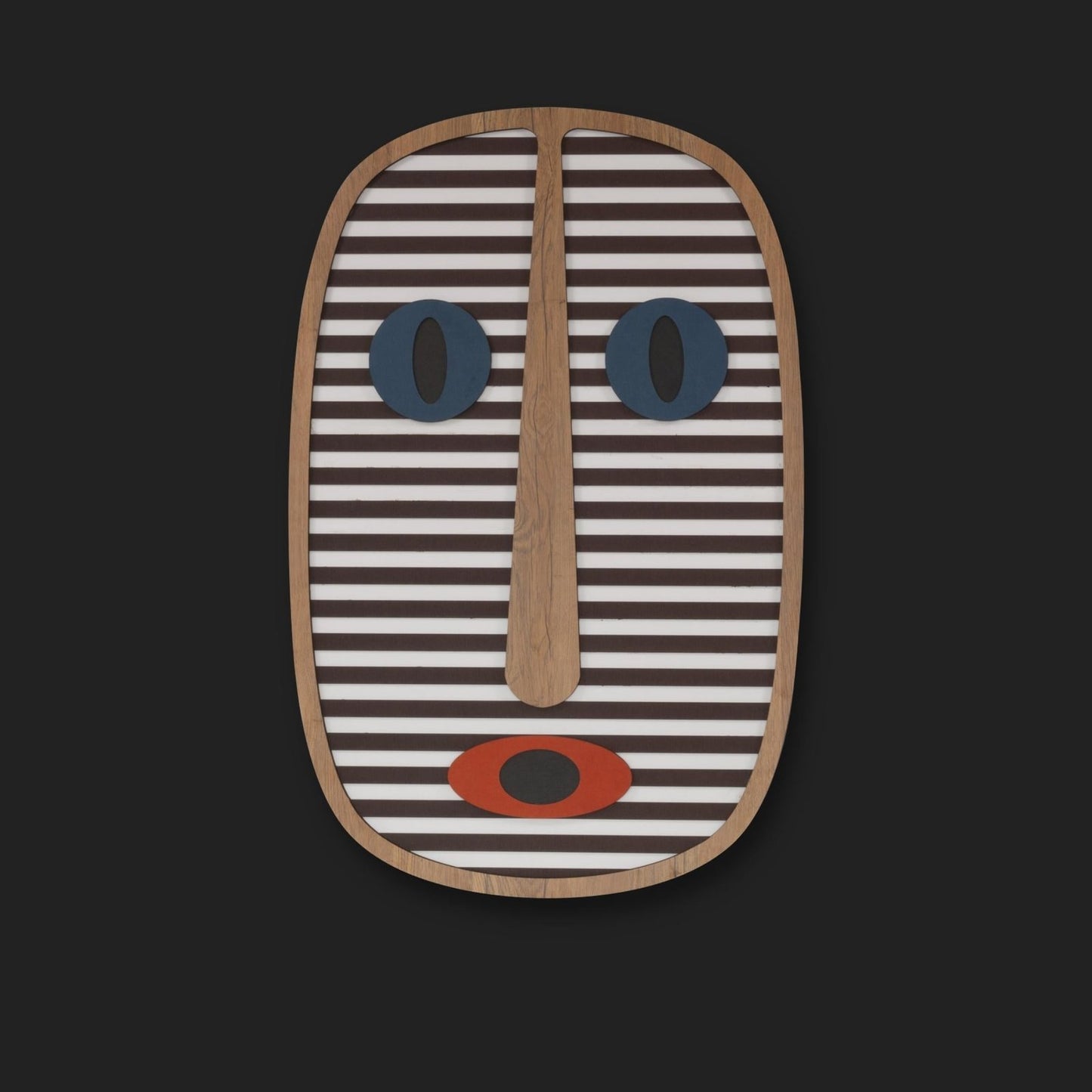Striped Spirit Tribal Mask Wall Art