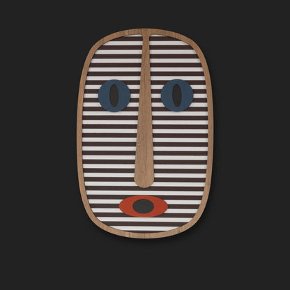 Striped Spirit Tribal Mask Wall Art