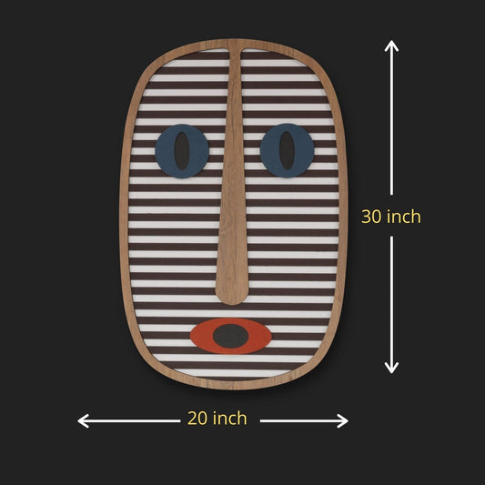 Striped Spirit Tribal Mask Wall Art