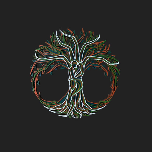 Life’s Embrace Tree Man & Woman Art