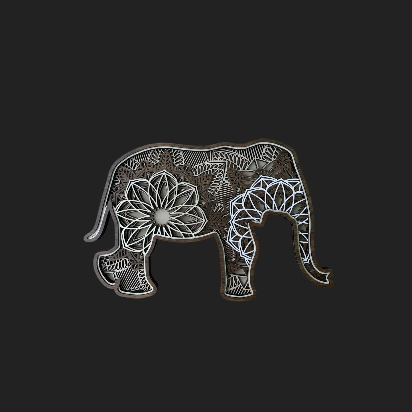 Elephant Multilayer Mandala Wall Hanging Art