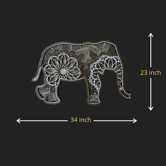 Elephant Multilayer Mandala Wall Hanging Art