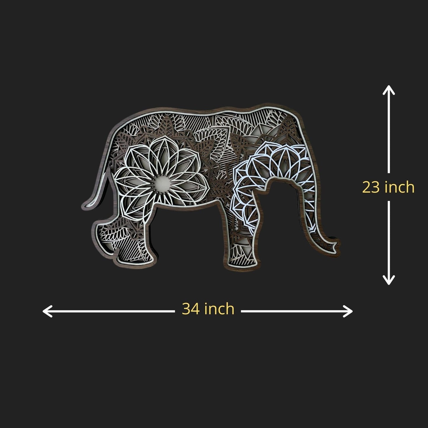 Elephant Multilayer Mandala Wall Hanging Art