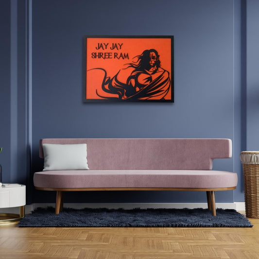 Hanuman companion of the god Rama (Jay jay shree ram) wall hanging art