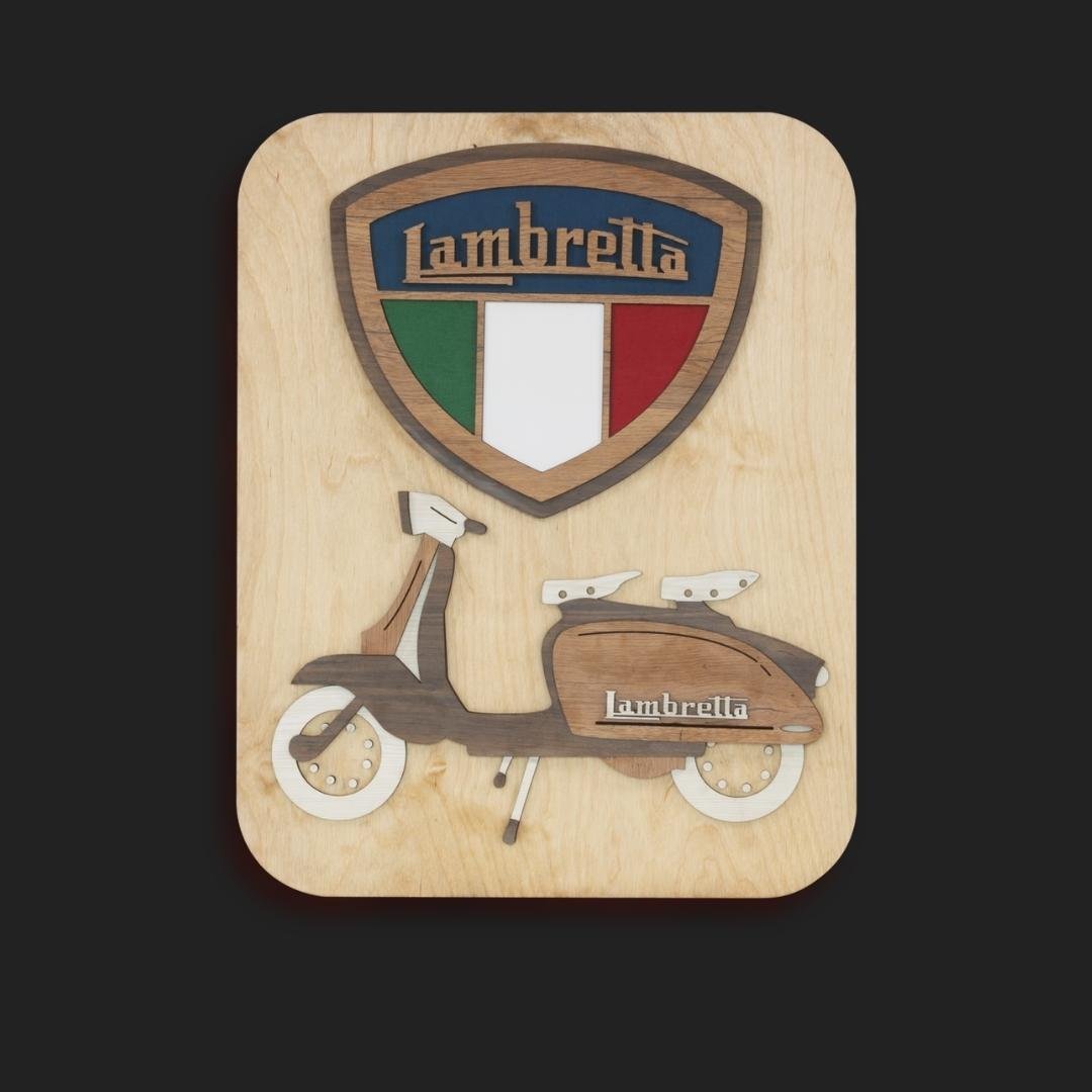Vintage Lambretta Scooter Wall Hanging