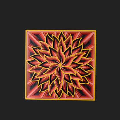 Blooming Square Mandala Wall Decor