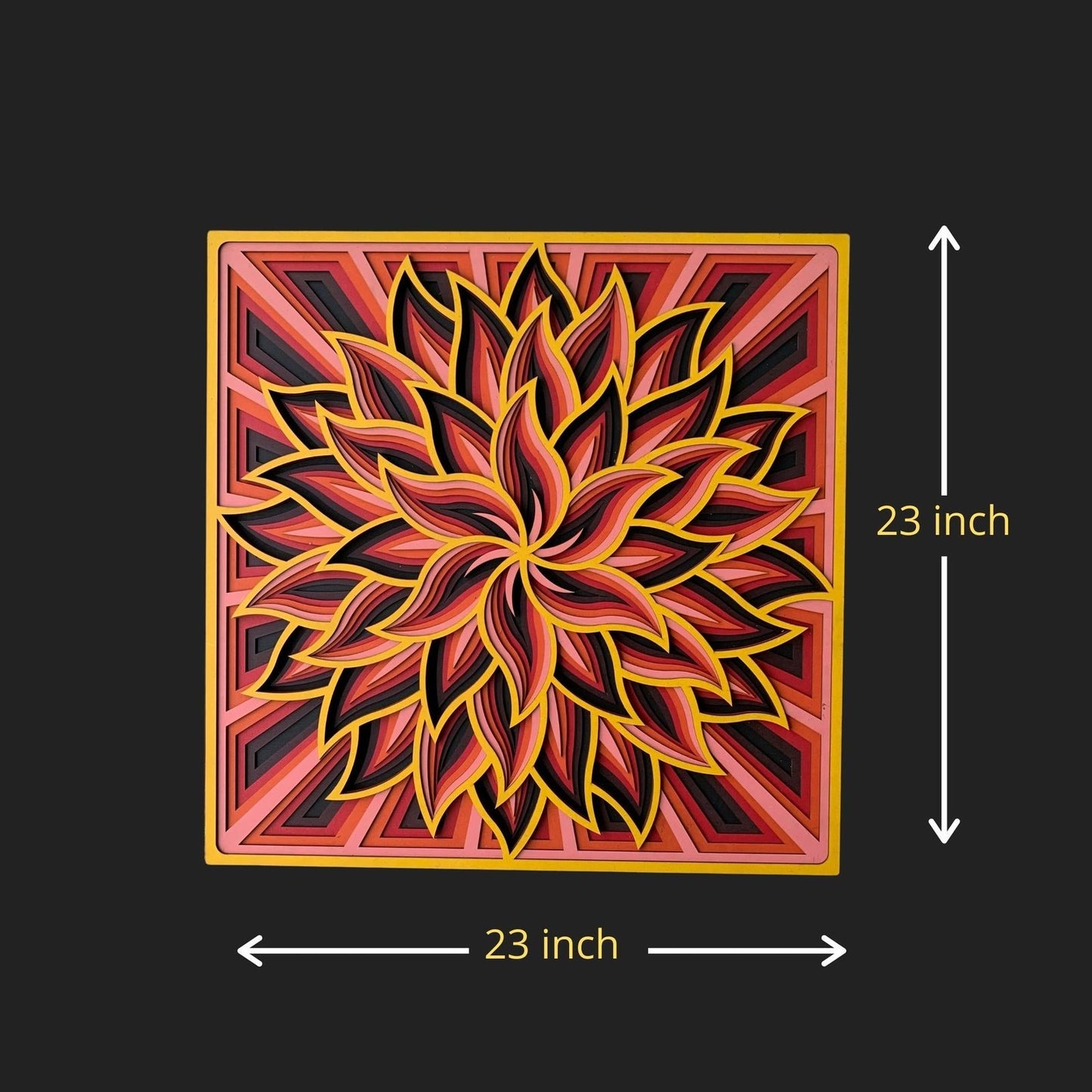 Blooming Square Mandala Wall Decor