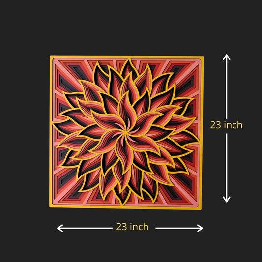 Blooming Square Mandala Wall Decor