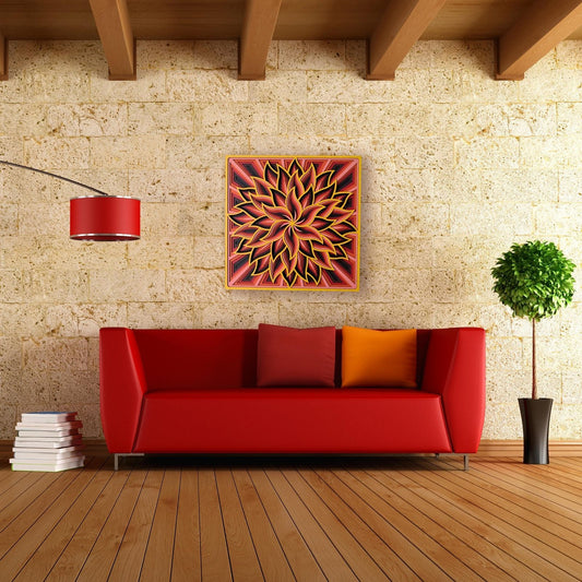 Blooming Square Mandala Wall Decor