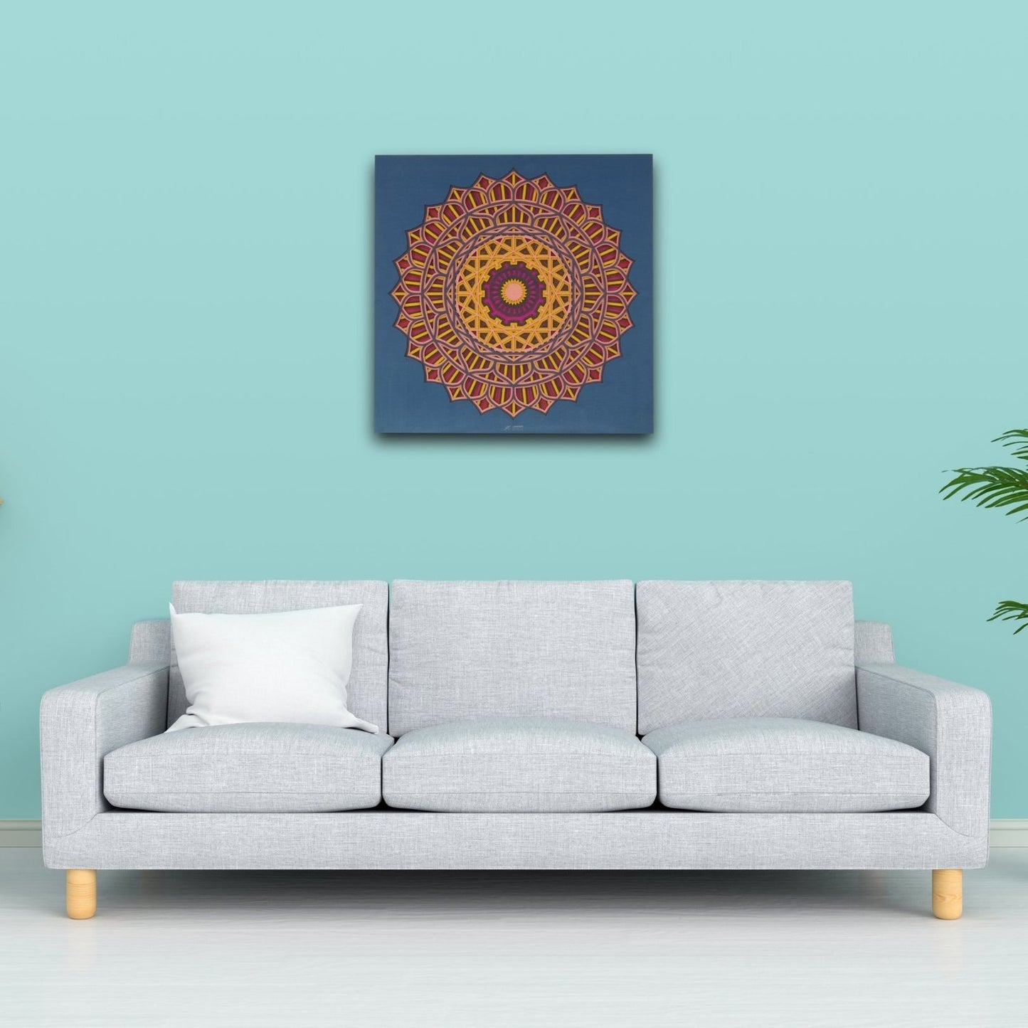 Blissful Pink and Blue Mandala Art