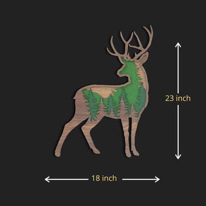 Multilayer Radiant Mountain Reindeer Mandala Wall Art