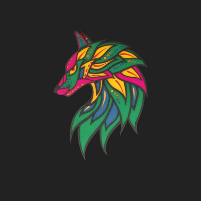 Wild Wolf Face Multilayer Art
