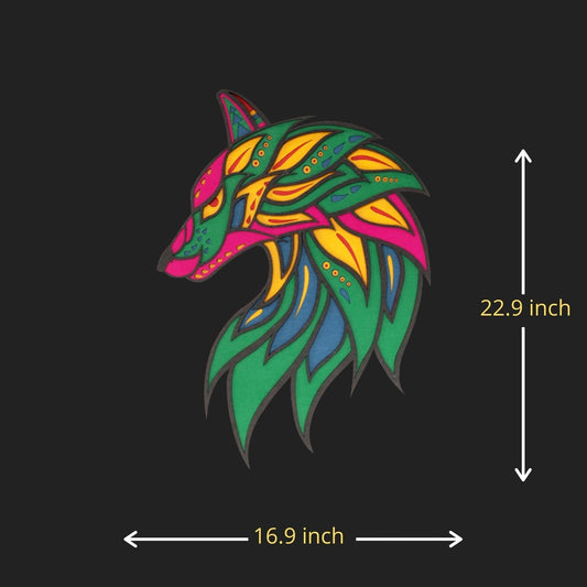 Wild Wolf Face Multilayer Art