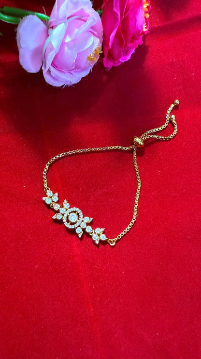 Elegant Adjustable Chain Bracelet with Floral deign – Perfect for Girls & Teens