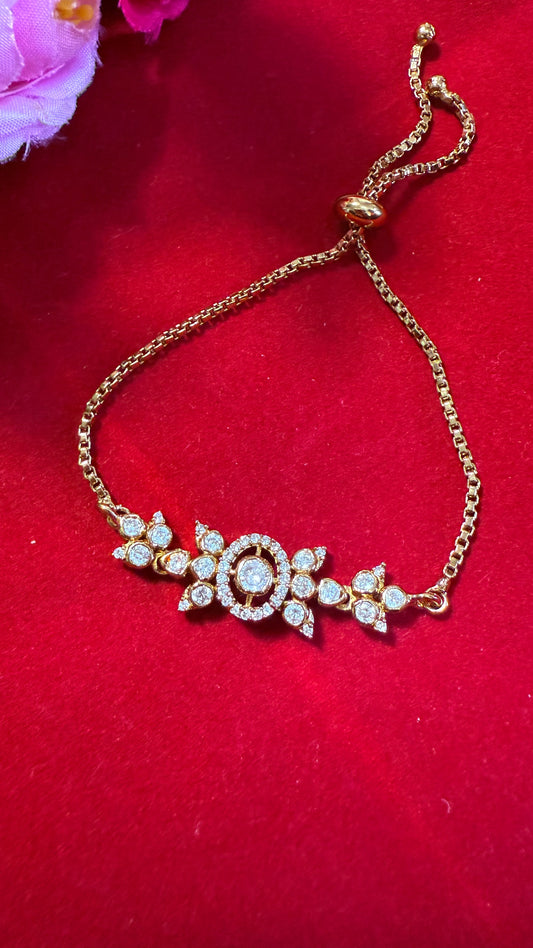 Elegant Adjustable Chain Bracelet with Floral deign – Perfect for Girls & Teens