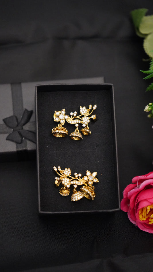 Trending ear cuffs with a sleek gold finish, accentuated with tree detailing