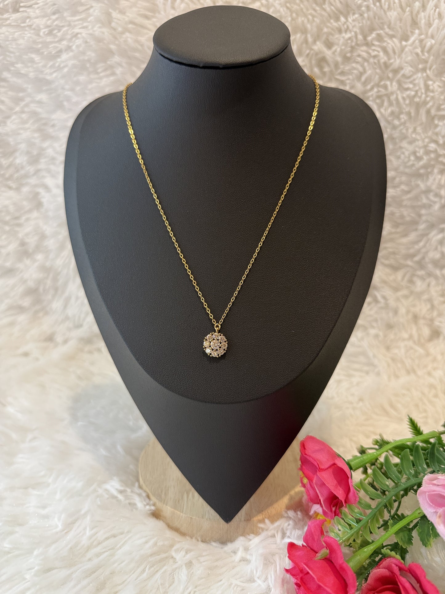 Gold Plated Floral Drop Chain
