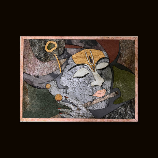 Eternal Krishna Stone Veneer Art