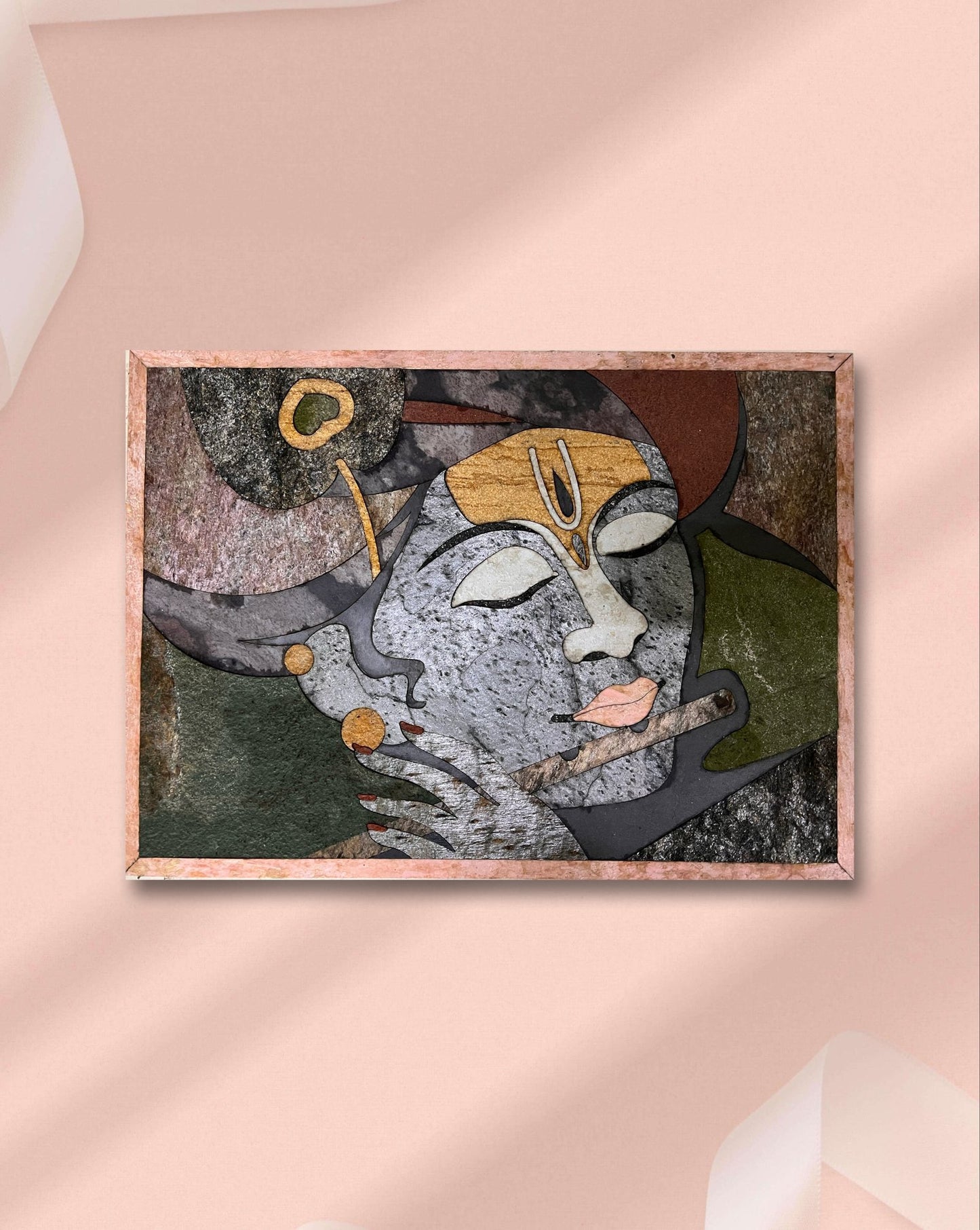 Eternal Krishna Stone Veneer Art