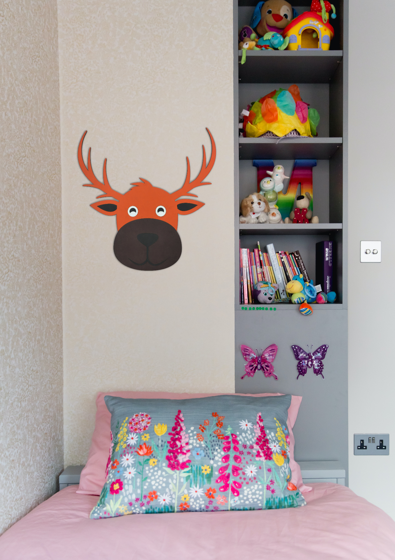 Moose Face Multilayer Kids Room Wall Decor